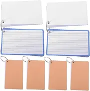 Angoily 6pcs Blank Lined Index Cards with Ring Kraft Cover for Study Office Use Versatile Flashcards for Easy Organization Ample Writing Space for Words Learning