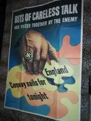 WWII 1943 Poster Bits of Talk Are Pieced Together by the Enemy Stevan Dohanos