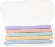 Angoily 1 Set Pastel Highlighter Soft Color Markers for Study Journaling Scrapbooking Daily Use Comfortable Chisel Tip Eye Friendly Includes Storage Case