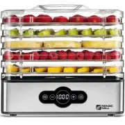 Magic Mill Food Dehydrator Machine | 5 Stackable Stainless Steel Trays Jerky ...