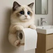 unbrand Cat Paper Holder, Funny 3D Cats Paper Towel Holder, Cute Decorative Toilet Papers Holder Wall Mount, Toilet Papers Wall Storage for Bathroo...