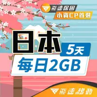在飛比找momo購物網優惠-【飛速移動】日本5天｜每日2GB 高速流量吃到飽(旅遊上網卡