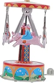SUPVOX Vintage Model Clockwork Carousel Creative Wind Up for Decor Retro Design for Fun Play Present for Collectors
