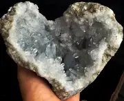 1875g!!! BLUE CELESTITE GEODE GEMMY CRYSTALS GRAMS, FROM MADAGASCAR