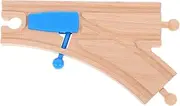 Yardwe Wooden Train Track Double Nail Switch Track Safe Wooden Railway Accessories for Stimulates Creativity Motor Skills