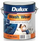 Dulux WASH & WEAR LOW SHEEN PAINT 4L HOG BRISTLE QUARTER