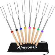 Campfire Fun Smores Sticks 32" Extra-Long Roasting Marshmallows Hot Dogs 8 Pc