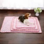 Pet Dog Summer Breathable Cooling Mat Pad Puppy Non Toxic Bed Pads Cushion Pink