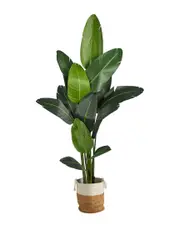 Nearly Natural 7ft Artificial Travelers Palm Tree with Handmade Basket
