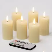Flameless Candles with Remote Timer, 6 PCS Real Wax LED Votive Battery Ivory