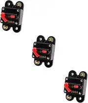 BUGUUYO 3pcs 200 200a 12v Manual Reset Circuit Breaker for Car Suv Boat Marine Overcurrent Protection Unique Push Button Reset