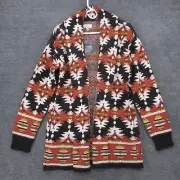 Lucky Brand Cardigan Womens M Open Aztec Southwest Long Sleeve Long With Tags