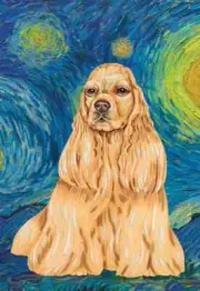 Cocker Spaniel Buff Best of Breed Van Gogh Flag