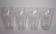 VTG Coca Cola Enjoy Coke Clear Bell Drinking Glass White Letter SET OF 4 Unused