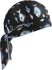 [Generic] UV Protection Headscarf - Sun Protection Headscarf Skull Hat,Breathable Headwear Fashion Accessories, Fish Print Hair Wrap for Hiking Cycling