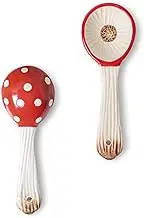 RESVUGA Mushroom Spoons - Asian Ceramic Soup Spoon Set of 2, Safety Ceramics - Use for Noodle, Dessert, Breakfast, Soup.