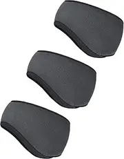 [Generic] Pack of 3 Ear Warmers Headband Fleece Winter Running Headband for Women Men (Black, One Size)