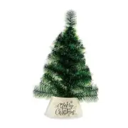 Mini Christmas Tree Decoration with Tree Skirt Merry Christmas Centerpiece Set