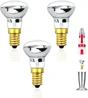 Bonlux 3Pcs 25W Lava Lamp Bulbs Dimmable Reflector Type Bulbs R39 Replacement Lava Lamp Globe Bulb E14 Spotlight Screw Light Warm White 2400-2600K Reflector Bulb Small Edison Screw SES