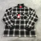 Hugo Boss Jacket Mens 2XL XXL Trunker Button Up Shacket Gray Plaid Lined Shirt
