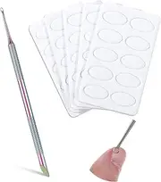 Cuticle Pusher, Dual Ended Nail Cuticle Remover with 5 Nail Sand Polishing Tablets, Pre-Treatment Cuticle Pusher with Loop Cuticle Pusher for Manicures and Pedicures