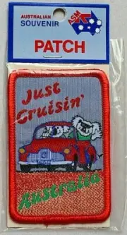 Vintage Australian Souvenir Woven Patch "Just Cruisin' " - Made in Australia