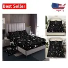 Colorful King Size Microfiber Bed Sheet Set - Deep Pocket Boho Galaxy Print