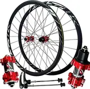 [ZECHAO] 700C Road Bike Wheelset,Disc Brake Rim 24H Hole Quick Release Hub for tire 700C*23C-45C Racing Road Bike Wheelset 8-12 Speed Wheelset (Color : Red, Size : HG)