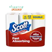 Scott Paper Towels, Choose-A-Sheet, 6 Double Rolls = 12 Regular Rolls (100 Sheet