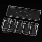 Poker Chip Tray - Denomination Poker Chips Set | 5 Grids Pokers Chip Display | 100 Clear Acrylic Chips Trays | Storage Case for Pokers for Home, Hotrels, Office, Shops and Other Places