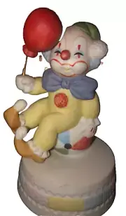 Lefton Happy Clown 1984 Ceramic Rotating Music Figurine