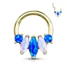 Piercing Ring Daith Septum Golden Fan Opal