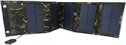 Solar Panel, Solar Panel 15W Black Camouflage Solar Folding Pack Solar Charging Panel Portable Mobile Phone Charging Treasure for RV, Camper, Vehicle, Caravan