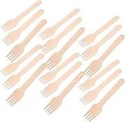 SAFIGLE 100Pcs Wooden Forks Set Elegant Natural Cutlery for Camping Picnics and Dinner Parties Tableware for Outdoor Dining and Events