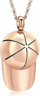 DOTUIARG Hat Memorial Pendant Cremation Urn Necklace Ashes Jewelry Stainless Steel Urn for Human/Pet Ashes Keepsake Pendant