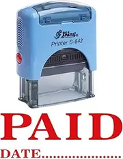 Paid with Date Self Inking Rubber Stamp Office Stationery Custom Shiny Stamp