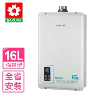 在飛比找momo購物網優惠-【SAKURA 櫻花】16公升強制排氣DH-1670F熱水器