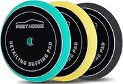 6 Inch Polishing Flat Pads for 5 Inch Backing Plate, 3Pcs Buffing Pads for Orbital DA Polisher Buffer, Foam Polish Pads for Car Body Compounding, Polishing and Waxing
