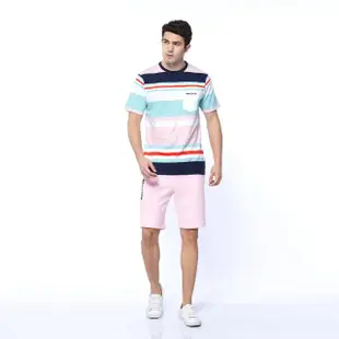 【NAUTICA】男裝 COMPETITION撞色修身運動短褲(粉色)