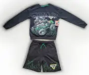 boys monster jam short set size XL14/16 2 piece short and sweatshirt black