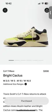 Travis Scott Jordan Jumpman Jack TR Bright Cactus Size 12.5 Confirmed Order
