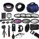LED LIGHT / LENS / TRIPOD/ PRO Kit for SONY ALPHA A5000 A5100 A6000 A6300 A5300