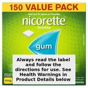 Nicorette Quit Smoking Nicotine Gum 4mg Icy Mint 150 Pieces Value Pack