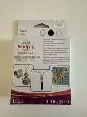 Sculpey Liquid Polymer Clay Basics 3/Pkg-Clear, Black, White