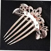 DECORNIJIA Flower Bride Hair Comb Elegant Dark Blue Wedding Headdress Hair Ornament for Women for Bridal Parties Special Events and Prom Celebrations