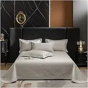 Quilt Set Queen King Quilt Beddding Set Soft and Lightweight Bedspread Bed Coverlet for All Season, Non-Slip Bottom(Light Gray,245x270cm 1 Piece)