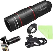 Phone Lens Monocular - 18X25 Lightweight Monocular,Smartphone Adapter Tripod Monocular Telescope for Concert, Bird Watching