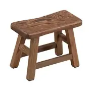Sturdy Step Stool 10.6 Inch Rustic Solid Wooden Footstool for Kids & Adults