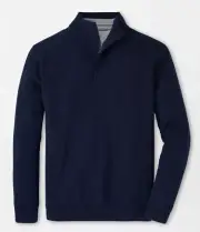 NEW MENS PETER MILLAR L/S ALPINE 1/4 ZIP MERINO WOOL PULLOVER SWEATER, MEDIUM
