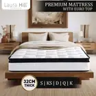 New Double Mattress Bed Size Euro Top 5 Zone Spring Foam 32cm Bedding Pocket